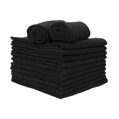Hospeco® Microfiber Cloth 16x27 300 GSM Tri-Fold Black, 12/Pack (HOSMFC3001627BK)