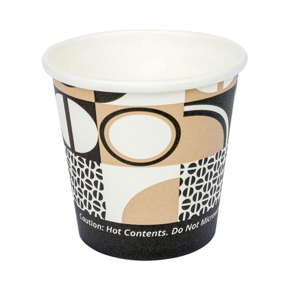 Cascades® Jovials™ Paper Single Wall Hot Cup, Coffee Stock Print, 4 oz (M9260130)