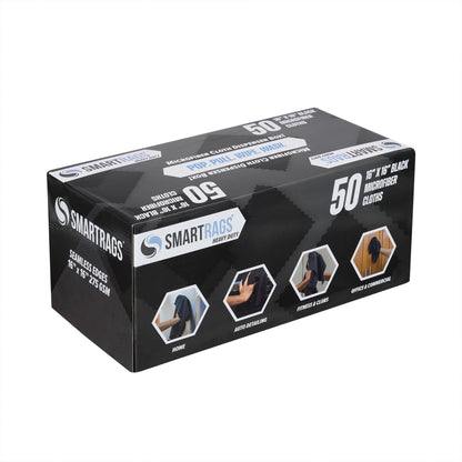 Arkwright Home SmartRagsXL Microfiber 45 Gram 16x16 Black (1 Box of 50 Cloths) (PNP-M930BK)