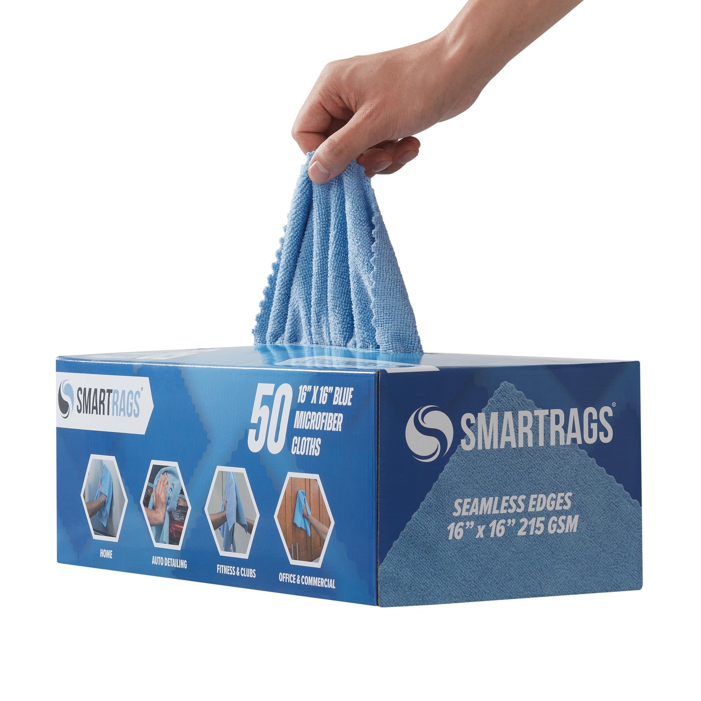 Hospeco® SmartRags XL Microfiber 35 Gram 16x16 Blue, Case of 400 (HOSM931B)