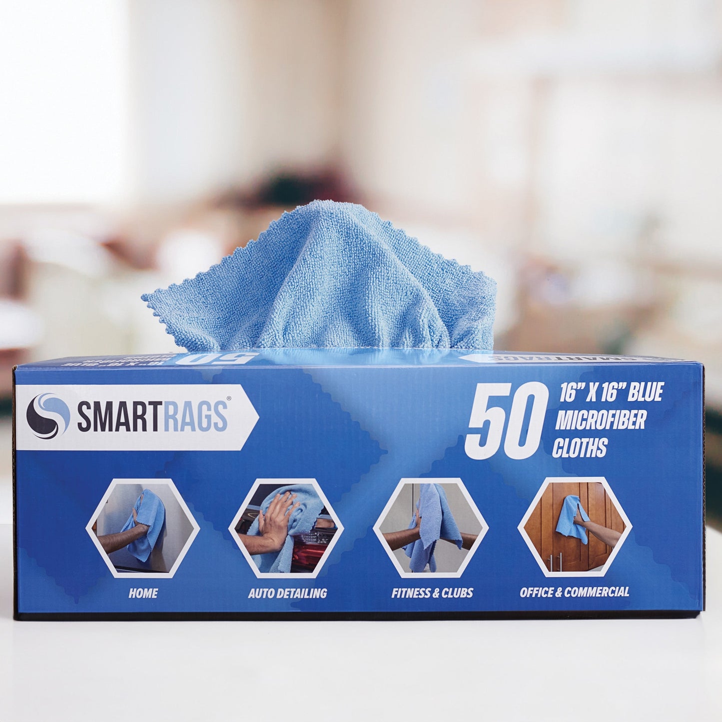 Hospeco® SmartRags XL Microfiber 35 Gram 16x16 Blue, Case of 400 (HOSM931B)