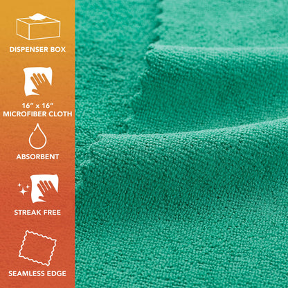 Hospeco® SmartRags XL Microfiber 35 Gram 16x16 Green, Case of 400 (HOSM931G)