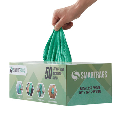 Hospeco® SmartRags XL Microfiber 35 Gram 16x16 Green, Case of 400 (HOSM931G)
