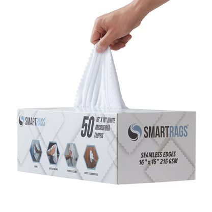 Hospeco® SmartRags XL Microfiber 35 Gram 16x16 White, Case of 400 (HOSM931W)