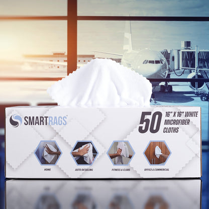 Hospeco® SmartRags XL Microfiber 35 Gram 16x16 White, Case of 400 (HOSM931W)