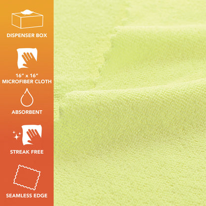 Hospeco® SmartRags XL Microfiber 35 Gram 16x16 Yellow, Case of 400 (HOSM931Y)
