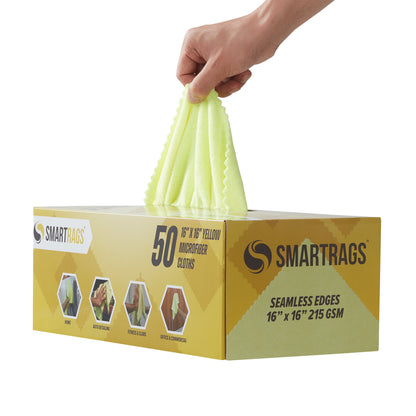 Hospeco® SmartRags XL Microfiber 35 Gram 16x16 Yellow, Case of 400 (HOSM931Y)