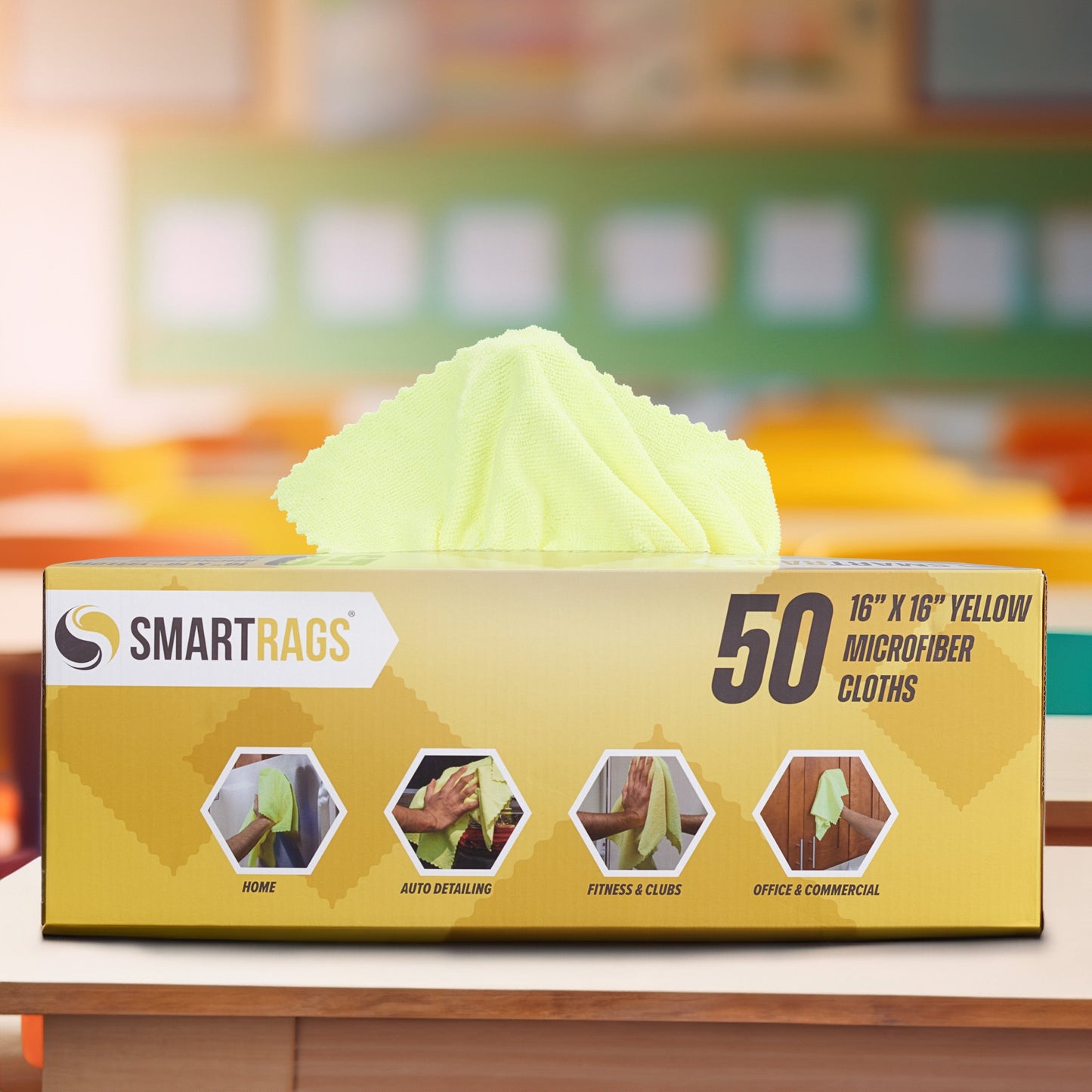 Hospeco® SmartRags XL Microfiber 35 Gram 16x16 Yellow, Case of 400 (HOSM931Y)