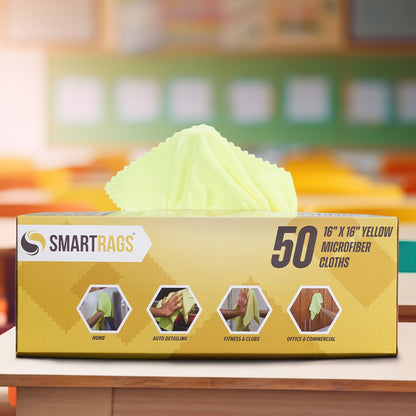 Hospeco® SmartRags XL Microfiber 35 Gram 16x16 Yellow, Case of 400 (HOSM931Y)