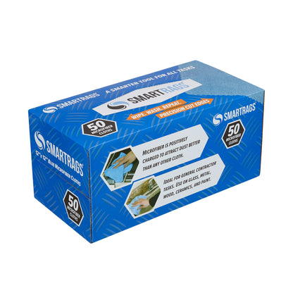 Hospeco® Smart Rags Microfiber Cloths 12x12 Blue, Case of 400 (HOSM950B)