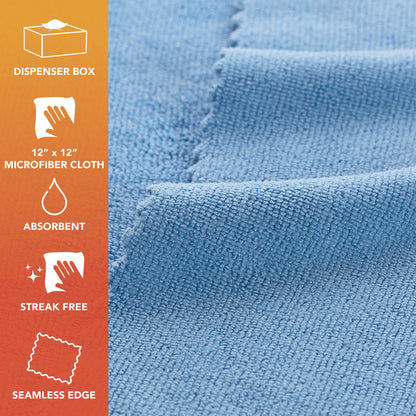 Hospeco® Smart Rags Microfiber Cloths 12x12 Blue, Case of 400 (HOSM950B)