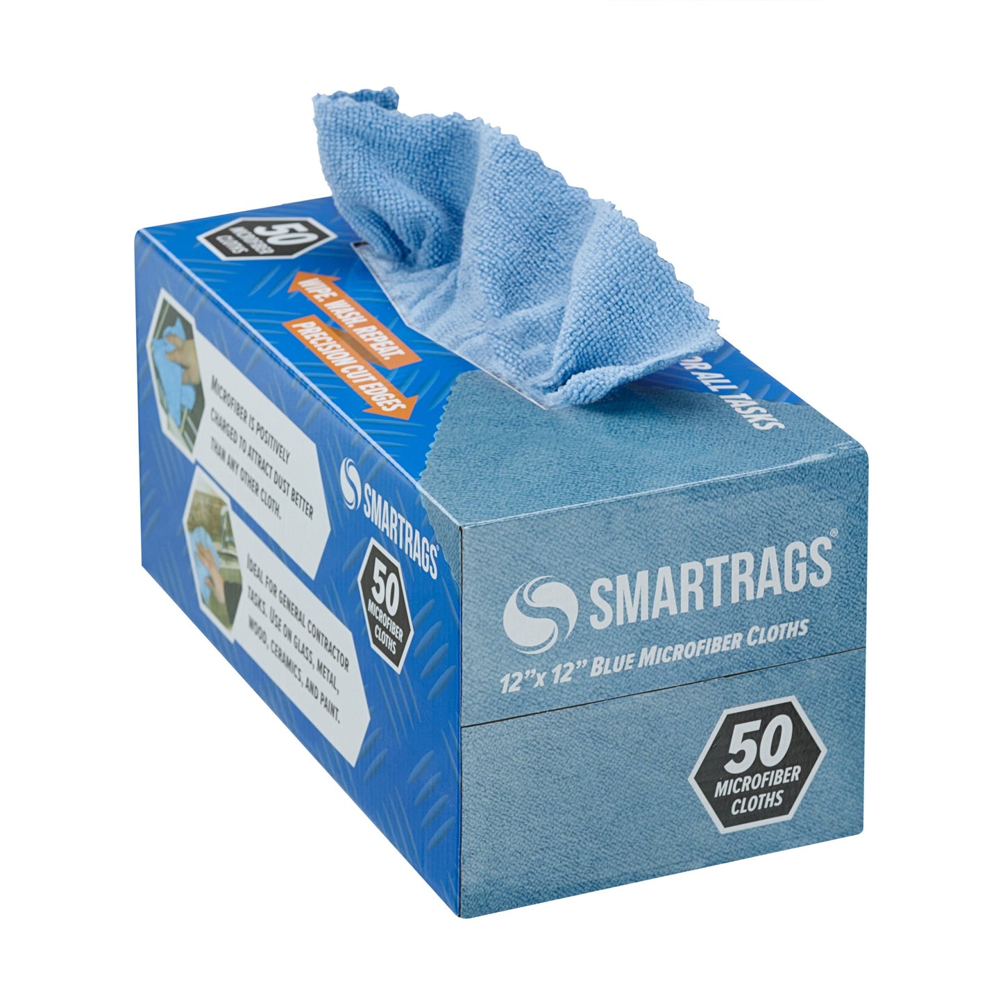 Hospeco® Smart Rags Microfiber Cloths 12x12 Blue, 50/Pack (HOSM950B-INNERBX)