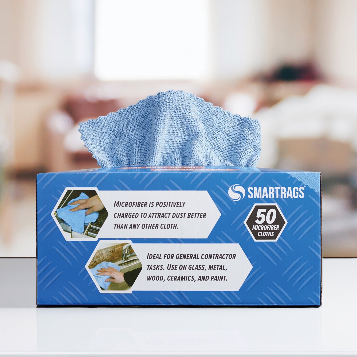 Hospeco® Smart Rags Microfiber Cloths 12x12 Blue, Case of 400 (HOSM950B)