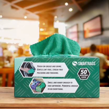 Hospeco® Smart Rags Microfiber Cloths 12x12 Green, Case of 400 (HOSM950G)