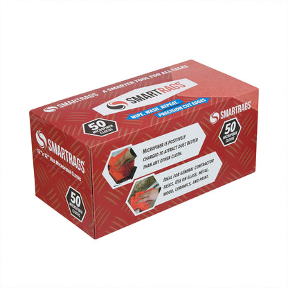 Hospeco® Smart Rags Microfiber Cloths 12x12 Red, Case of 400 (HOSM950R)