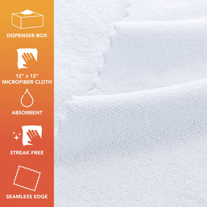 Hospeco® Smart Rags Microfiber Cloths 12x12 White, Case of 400 (HOSM950W)