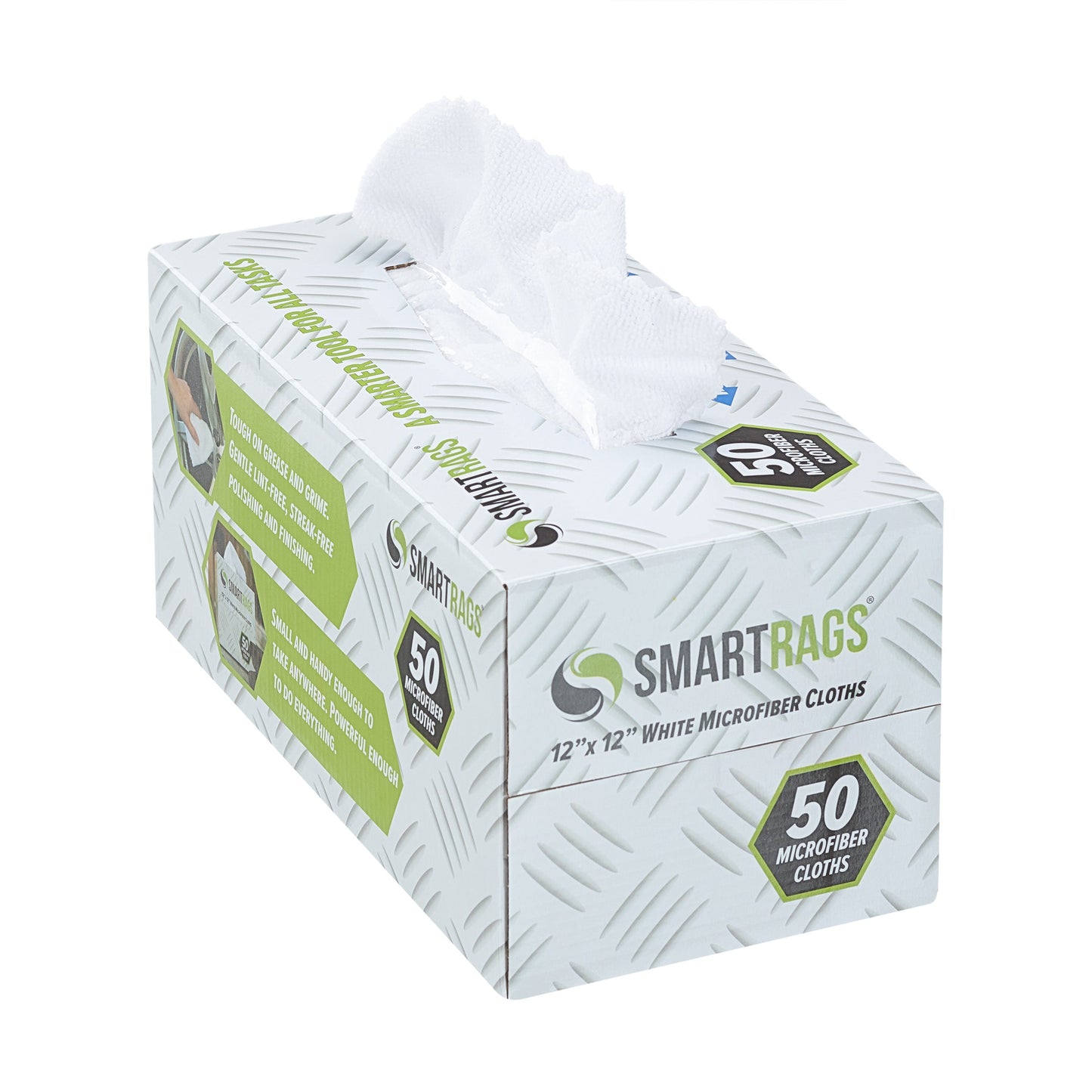 Hospeco® Smart Rags Microfiber Cloths 12x12 White, Case of 400 (HOSM950W)