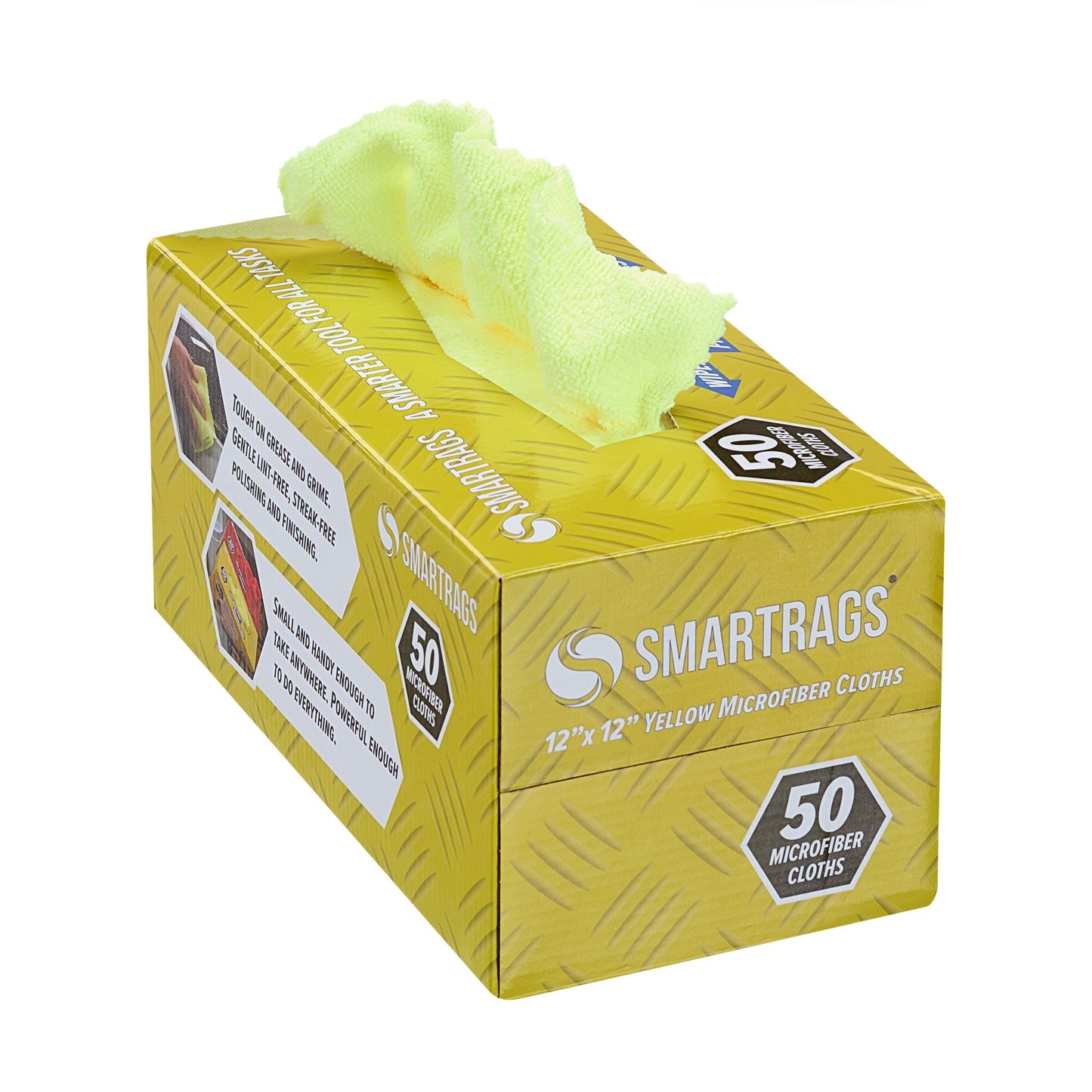 Hospeco® Smart Rags Microfiber Cloths 12x12 Yellow, Case of 400 (HOSM950Y)