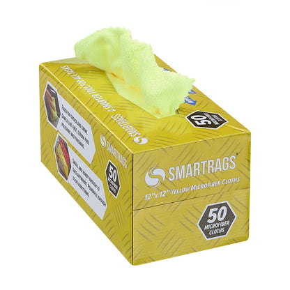 Hospeco® Smart Rags Microfiber Cloths 12x12 Yellow, Case of 400 (HOSM950Y)