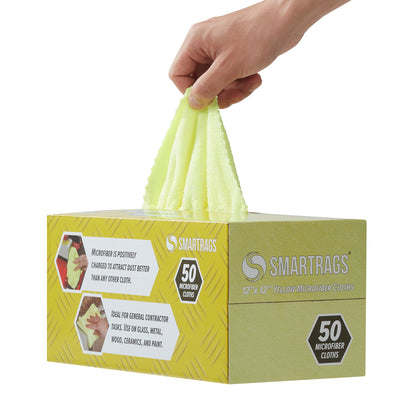 Hospeco® Smart Rags Microfiber Cloths 12x12 Yellow, Case of 400 (HOSM950Y)