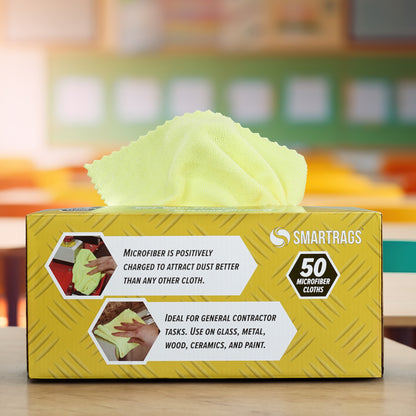 Hospeco® Smart Rags Microfiber Cloths 12x12 Yellow, Case of 400 (HOSM950Y)