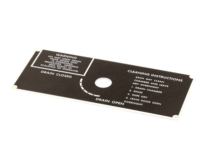 Market Forge 10-5938 Plate, Drain Panel Clean Instr (MAR10-5938)