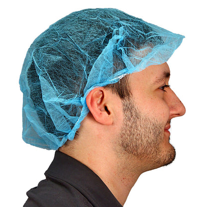 Safety Zone® ProGuard® Spunbond Polypropylene Bouffant Caps, 19", 100/Bag, 10 Bags/Case, Blue (SZNMB-19-1000-B)
