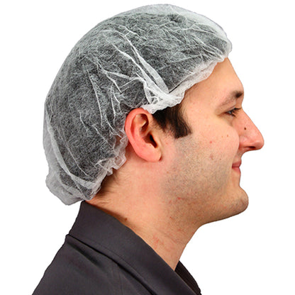 Safety Zone® ProGuard® Spunbond Polypropylene Bouffant Caps, 21", 100/Bag, 10 Bags/Case, White (SZNMB-21-1000W)