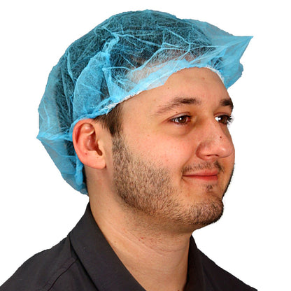 Safety Zone® ProGuard® Spunbond Polypropylene Bouffant Caps, 24", 100/Bag, 10 Bags/Case, Blue (SZNMB-24-1000B)