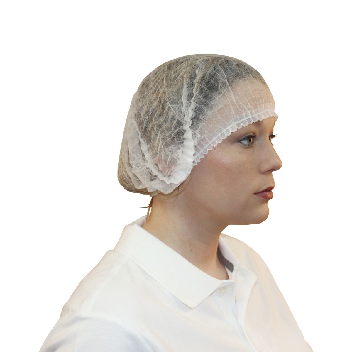 Safety Zone® ProGuard® Spunbond Polypropylene Pleated Bouffant Caps, 24", 100/Bag, 10 Bags/Case, White (SZNMB-24-PLEATEDW)