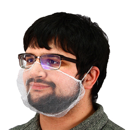 Safety Zone® Polyester Mesh Beard Net White, Case of 1000 (SZNMCBC-1000W)