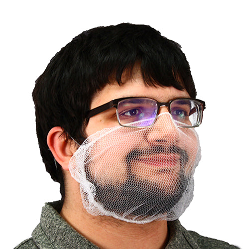 Safety Zone® Polyester Mesh Beard Net White, Case of 1000 (SZNMCBC-1000W)