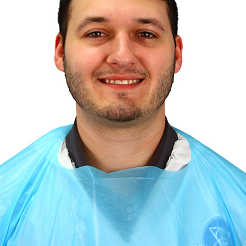 Safety Zone® ProGuard® CPE Isolation Gowns, Long Sleeves, Elastic Wrists, 1.75 Mil, Blue, 50/Bag, 2 Bags/Case, 60" Long (SZNMCPE-60B)