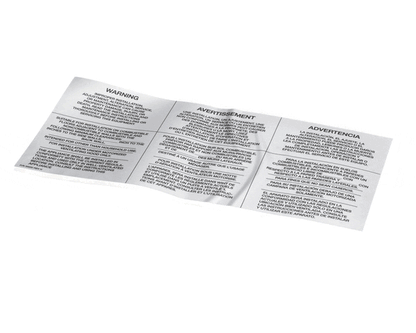 Middleby 35000 Lbl,Warning-Improper Install (MD35000)
