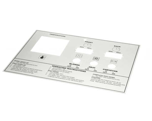 Middleby 39464 Label,Control Face Ps570/555 (MD39464)