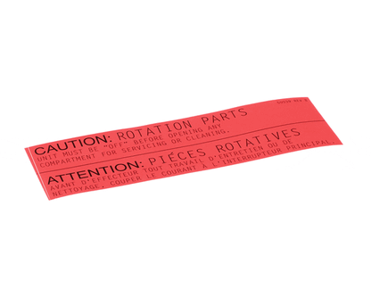 Middleby 50039 Label,Caution Rotating Pt Us/Can (MD50039)