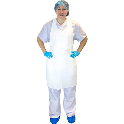 Safety Zone® ProGuard® Polyethylene Aprons, White, 24"x42", 1 Mil, 100/Box, 10 bxs/Case (SZNMDP-42W-I)
