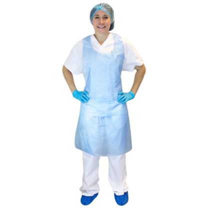 Safety Zone® ProGuard® Polyethylene Aprons, Blue, 28"x46", 2 Mil, 100/Box, 5 bxs/Case (SZNMDP-46-B-2)