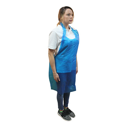 Safety Zone® ProGuard® Polyethylene Aprons, Blue, 28"x46", 1 Mil, 100/Bag, 10 Bags/Case (SZNMDP-46B-S)