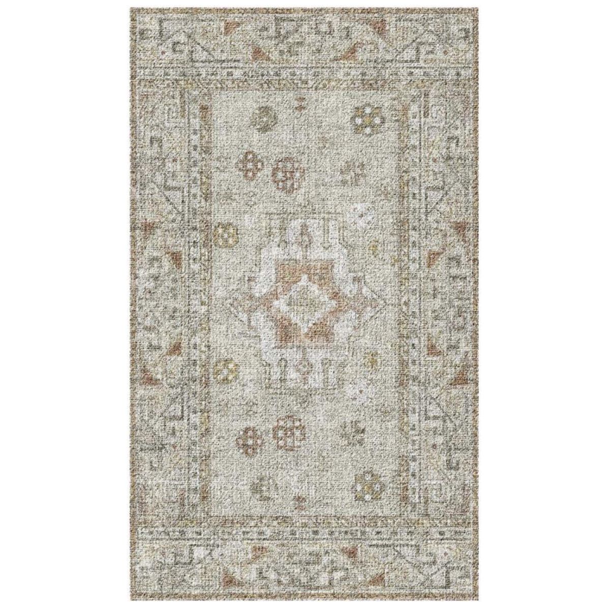 Arkwright Home® Evermore Gel Backed Rug, 20x58, 8/Case, Natural Medallion (MED-2058-NA)
