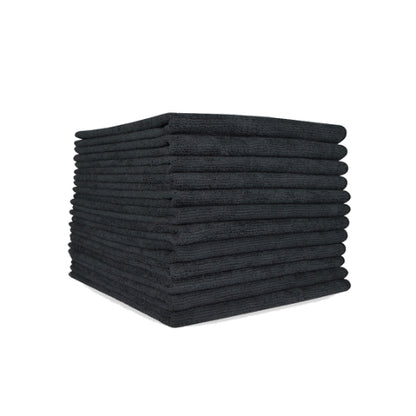 Hospeco® Microfiber Cloth 12x12 200 GSM Half-Fold Black, 12/Pack (HOSMFC2001212BK)