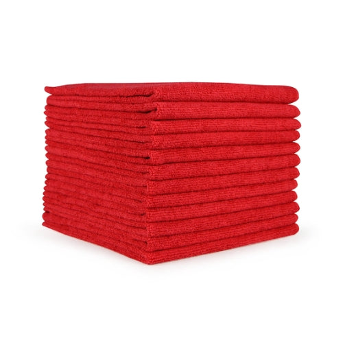 Hospeco® Microfiber Cloth 16x16 200 GSM Half-Fold Red, Pack of 12 (HOSMFC2001616RD)