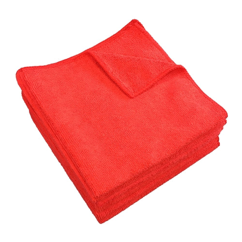 Hospeco® Microfiber Cloth 16x16 260 GSM Half-Fold Red, Pack of 12 (HOSMFC2601616RD)