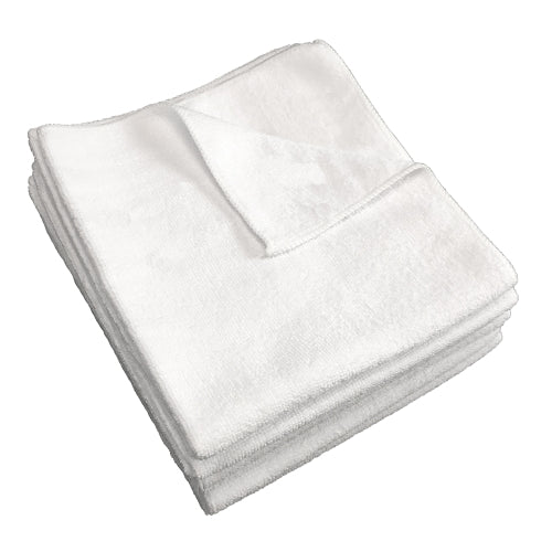 Hospeco® Microfiber Cloth 12x12 300 GSM Half-Fold White, Pack of 12 (HOSMFC3001212WH)