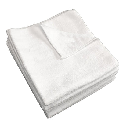 Hospeco® Microfiber Cloth 12x12 300 GSM Half-Fold White, Pack of 12 (HOSMFC3001212WH)