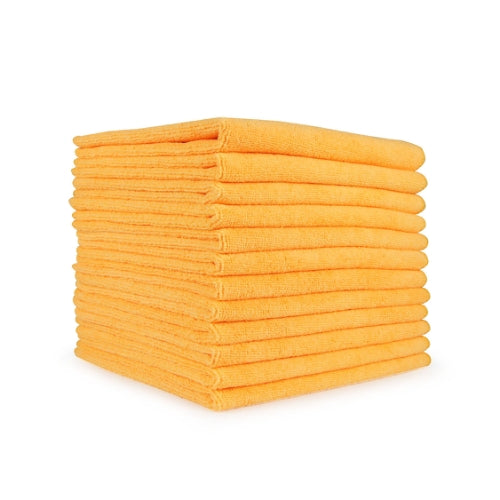 Hospeco® Microfiber Cloth 16x16 300 GSM Half-Fold Orange, Pack of 12 (HOSMFC3001616OR)
