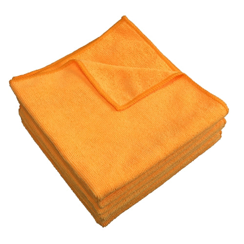 Hospeco® Microfiber Cloth 16x16 300 GSM Half-Fold Orange, Pack of 12 (HOSMFC3001616OR)