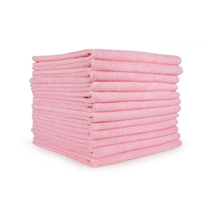 Hospeco® Microfiber Cloth 16x16 300 GSM Half-Fold Pink, Pack of 12 (HOSMFC3001616PK)