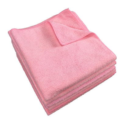 Hospeco® Microfiber Cloth 16x16 300 GSM Half-Fold Pink, Pack of 12 (HOSMFC3001616PK)