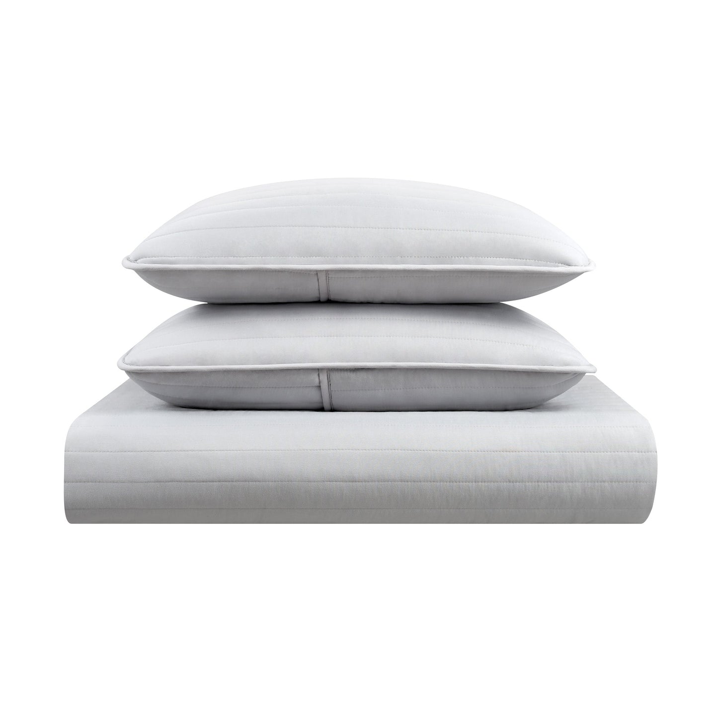 Arkwright Home® Host & Home Brushed Microfiber Quilt Set, Queen, Light Gray, 4/Case (MFQT-FQSET-LG)